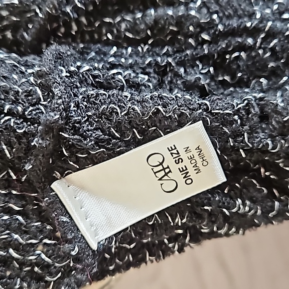 Cato Black/Silver Stretch Infinity Scarf - Picture 4 of 5